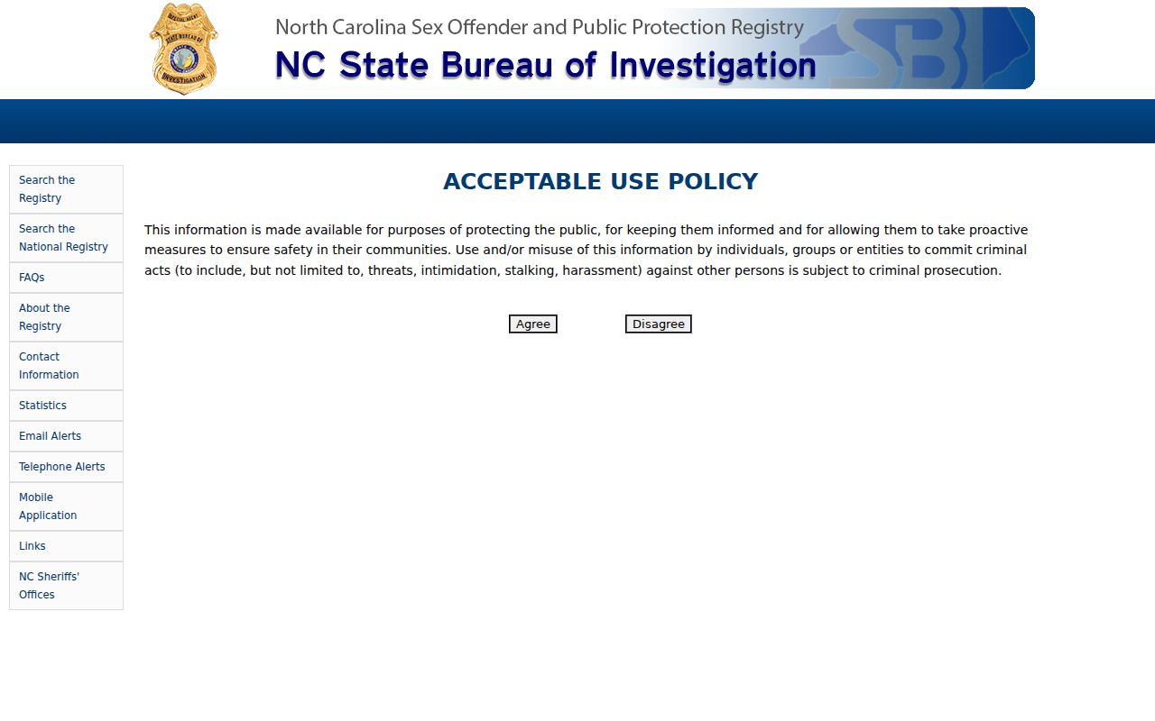 Person County sex offender name and county search fields